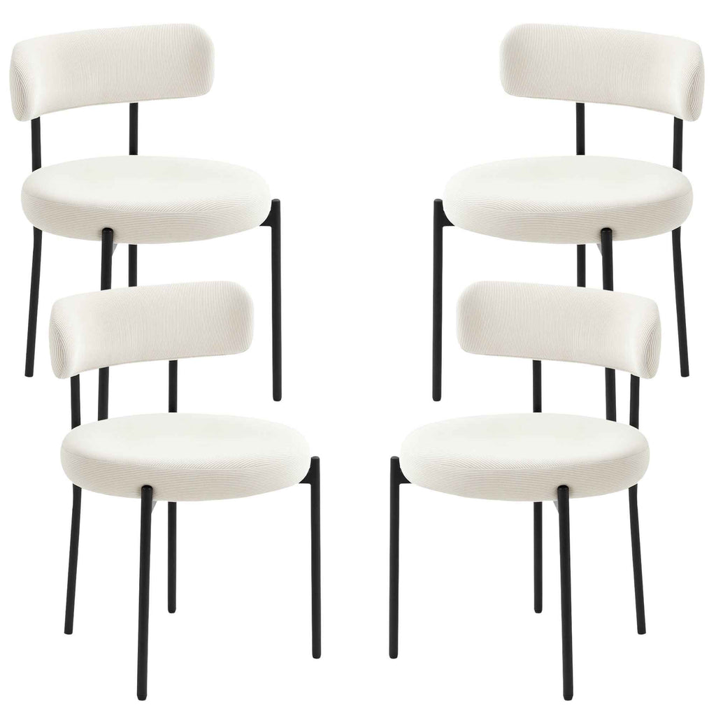 Avery 4 Pieces Modern Dining Chairs with Corduroy Upholstery-Beige