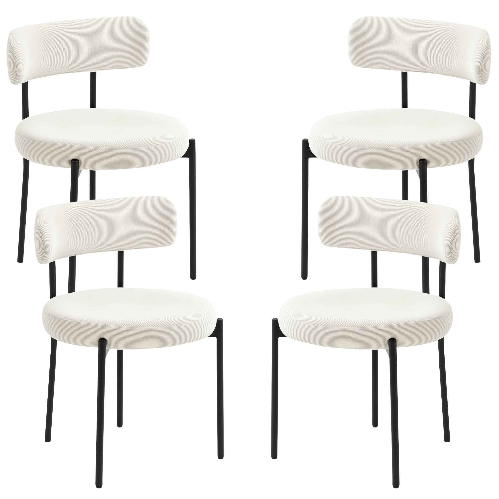 Avery 4 Pieces Modern Dining Chairs with Corduroy Upholstery-Beige