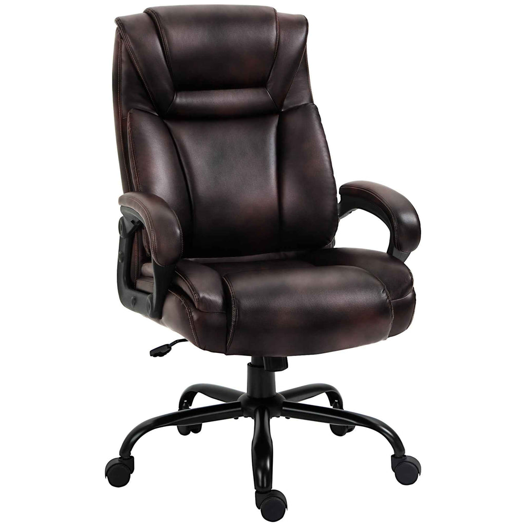 Joel Executive Office Chair with High Back, Adjustable Height and 400LBS Capacity-Brown