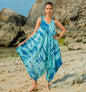 Blue bone tie-dye romper by Suzie Blue Canada, featuring a stylish and comfortable one-piece design with vibrant pattern details.