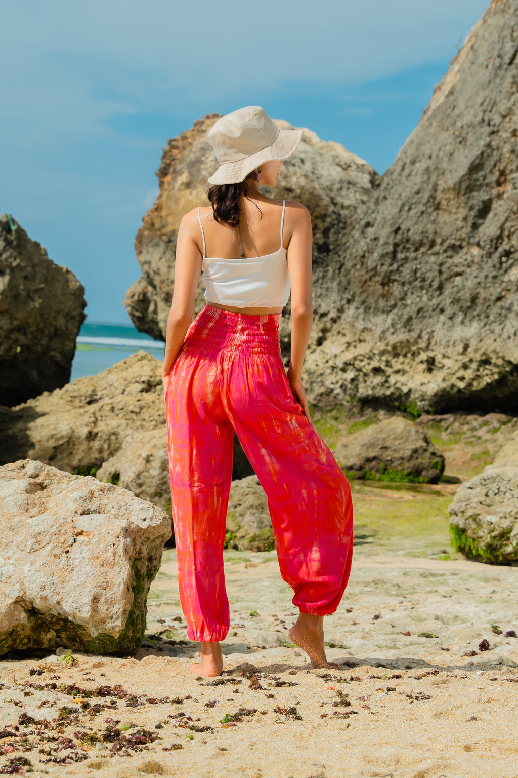 Bone Tie Dye Bali Pants - Stylish Pink Tie Dye Design - Shopthatapp.ca