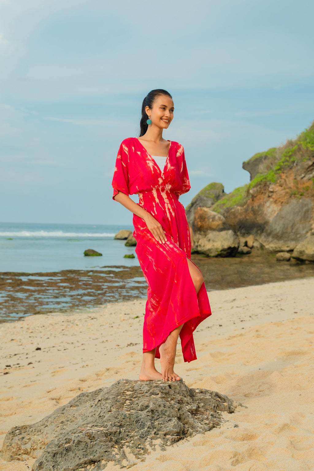 Bone Tie Dye Maxi Dress - Pink - Shopthatapp.ca