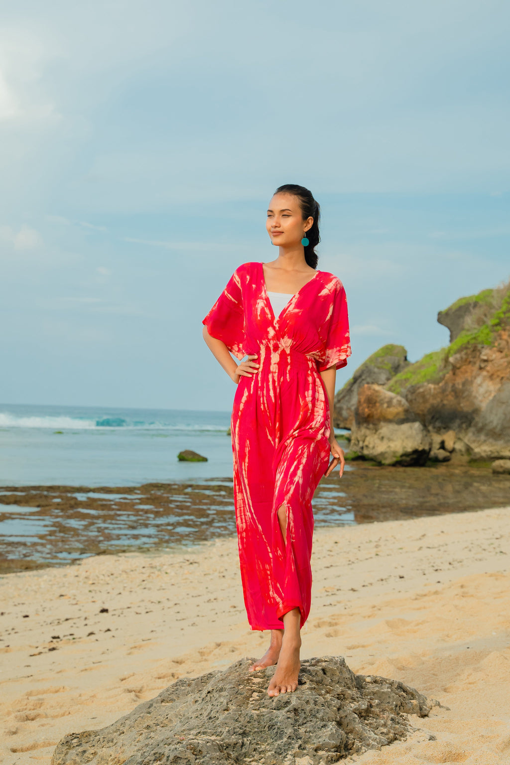 Bone Tie Dye Maxi Dress - Pink - Shopthatapp.ca