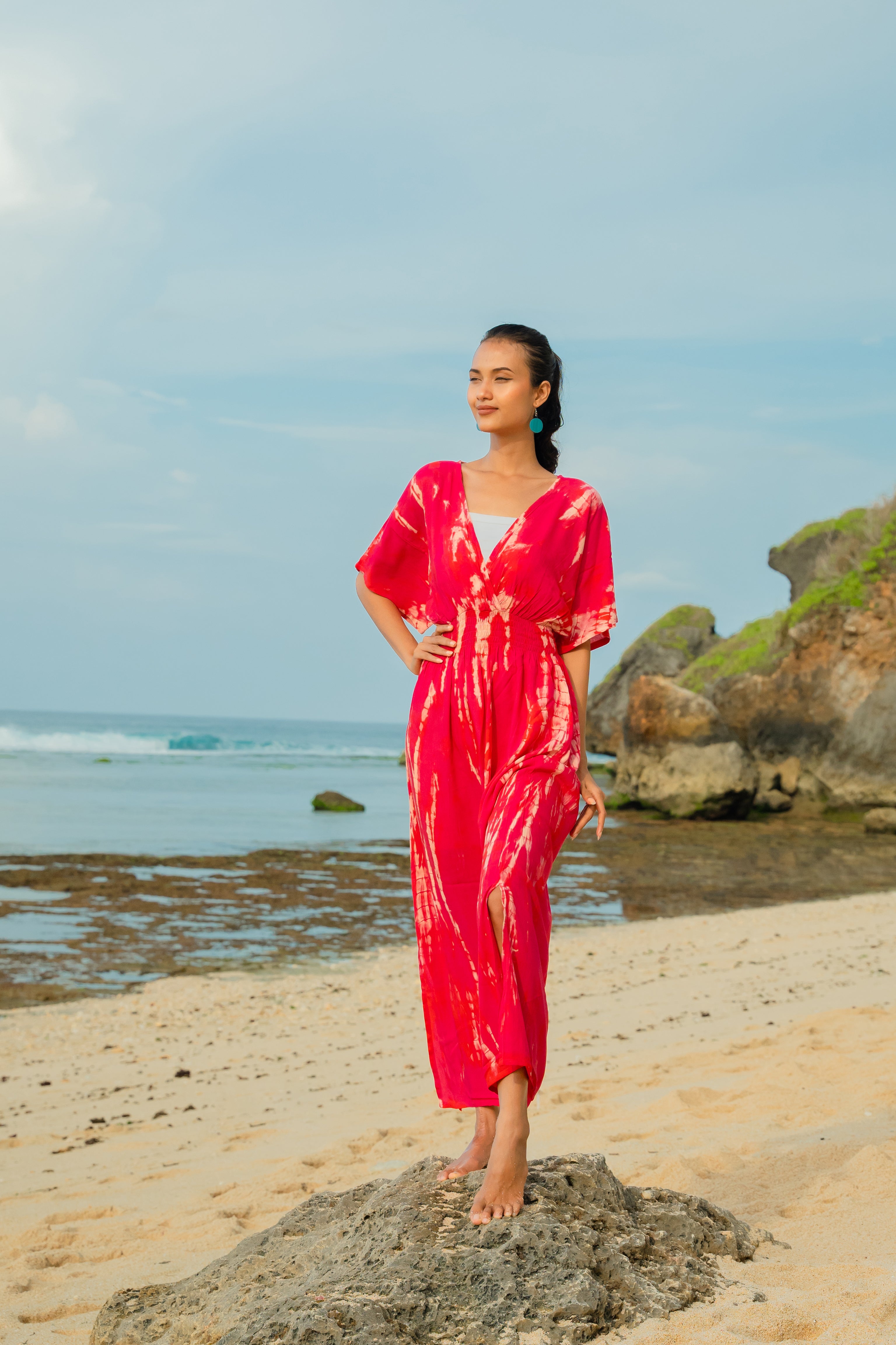 Bone Tie Dye Maxi Dress - Pink - Shopthatapp.ca