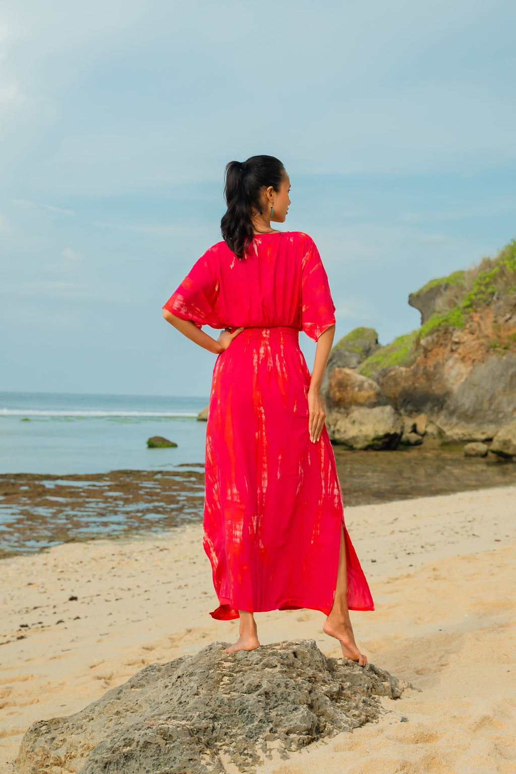 Bone Tie Dye Maxi Dress - Pink - Shopthatapp.ca