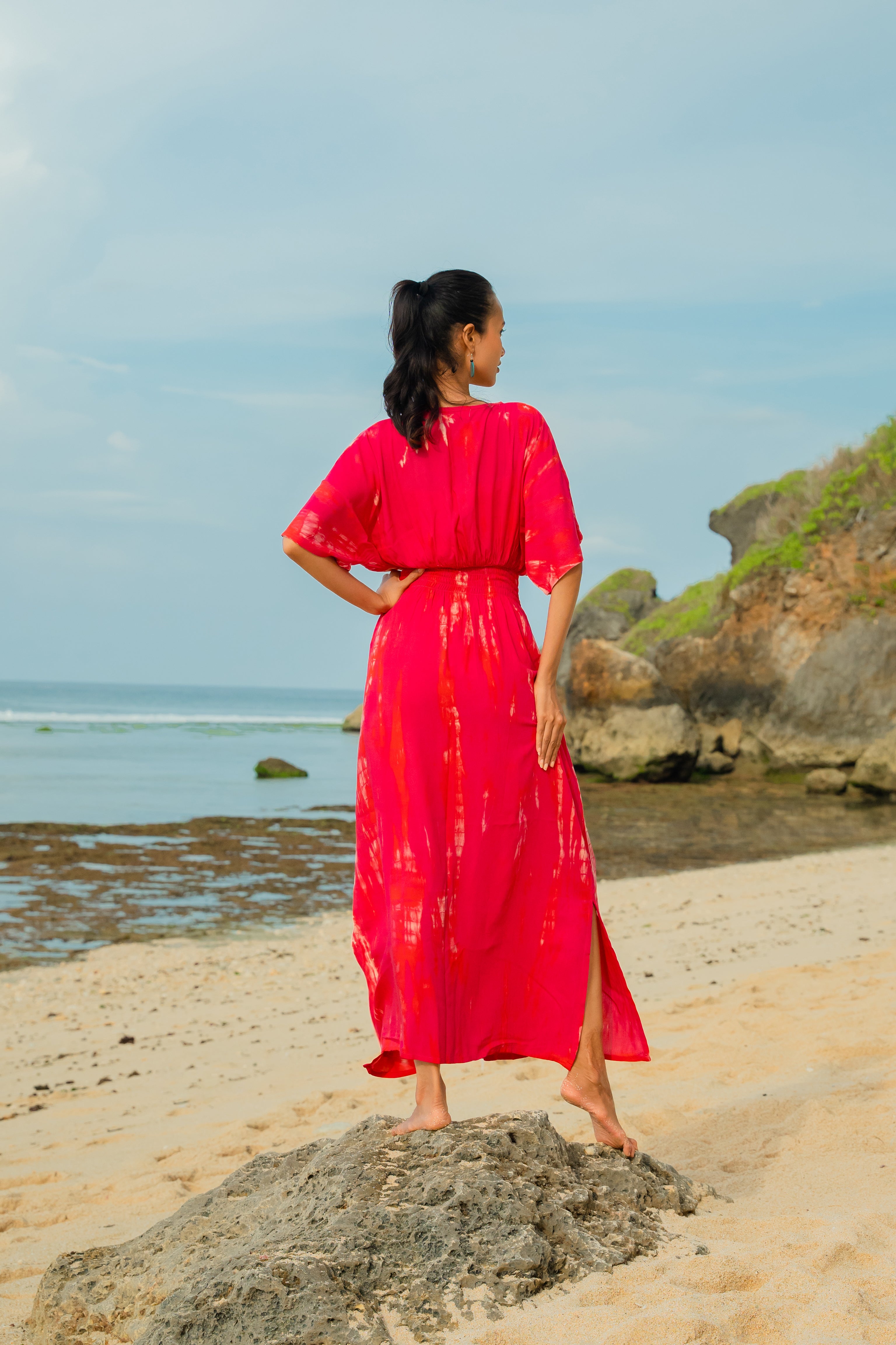 Bone Tie Dye Maxi Dress - Pink - Shopthatapp.ca