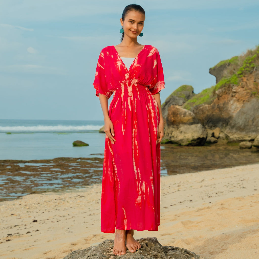 Bone Tie Dye Maxi Dress - Pink - Shopthatapp.ca
