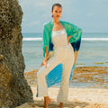 Ombre Striped Kimono in Blue & Tan - Chic Layering Essential - Shopthatapp.ca