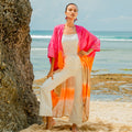 Ombre Striped Kimono in Pink & Orange for Stylish Layering - Shopthatapp.ca