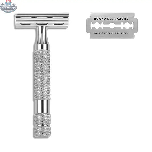 Rockwell 2C Adjustable Safety Razor - White Chrome with 2 Settings - Shopthatapp.ca