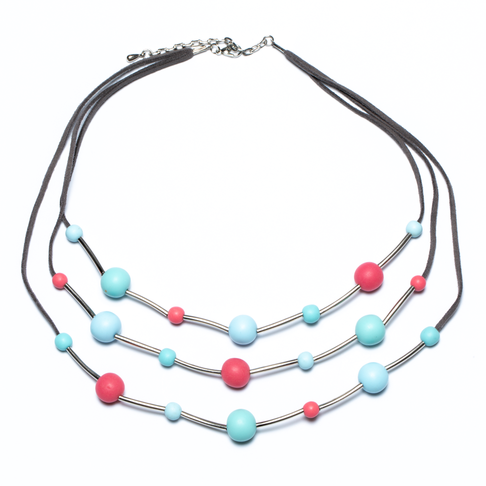 Triple Strand Resin Ball Necklace - Shopthatapp.ca
