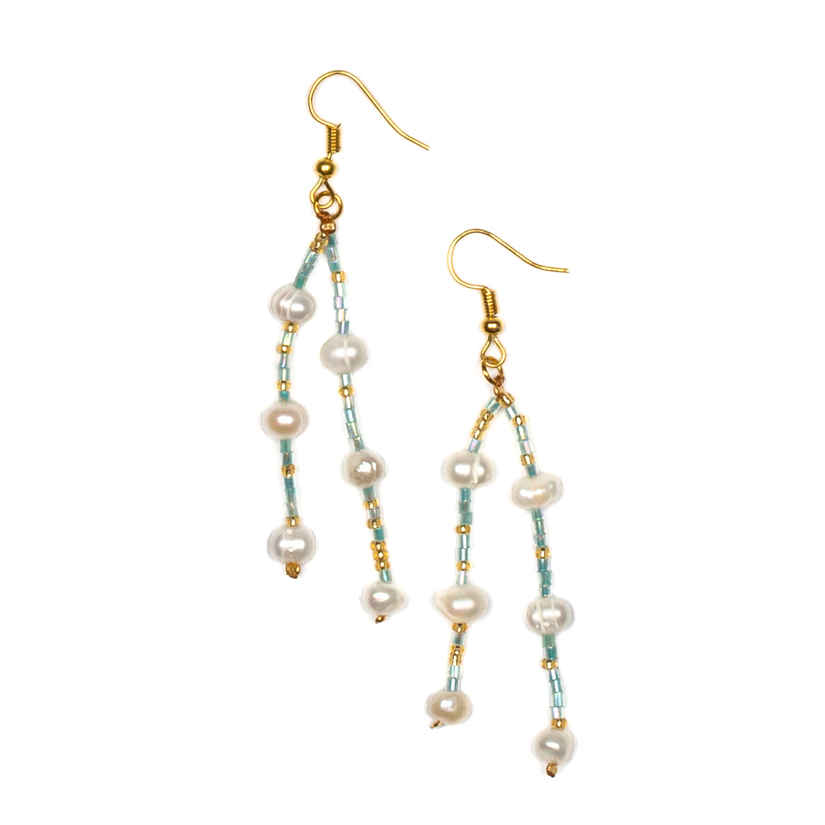 Double Drop Earrings With Pearls - Shopthatapp.ca