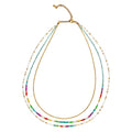 Triple Strand Multi Colour Necklace - Shopthatapp.ca
