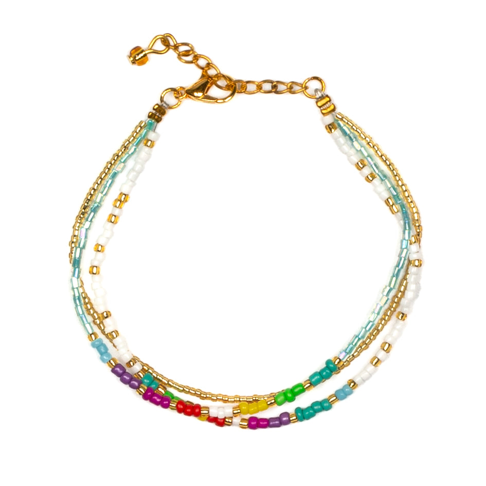 Triple Strand Multi Colour Bracelet - Shopthatapp.ca