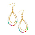 Double Strand Multi Colour Bead Earrings for a Vibrant Look - Shopthatapp.ca