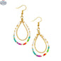 Colorful bead earrings with vibrant multi-color beads, stylish earrings by Suzie Blue Canada, perfect for elevating your look