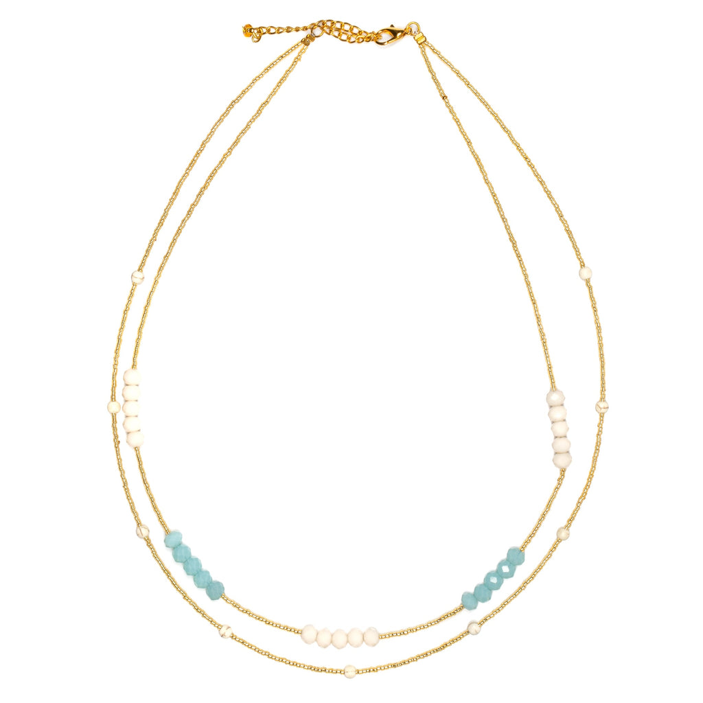 Double Strand Crystal Bead Necklace for Elegant Style - Shopthatapp.ca