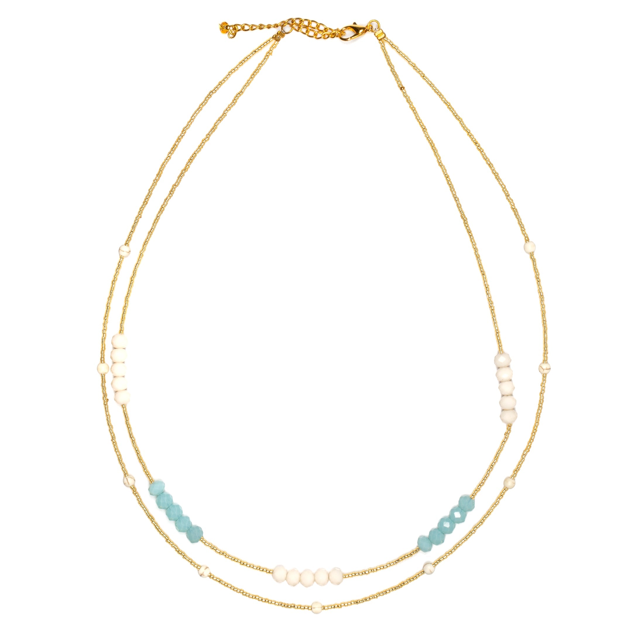 Double Strand Crystal Bead Necklace for Elegant Style - Shopthatapp.ca