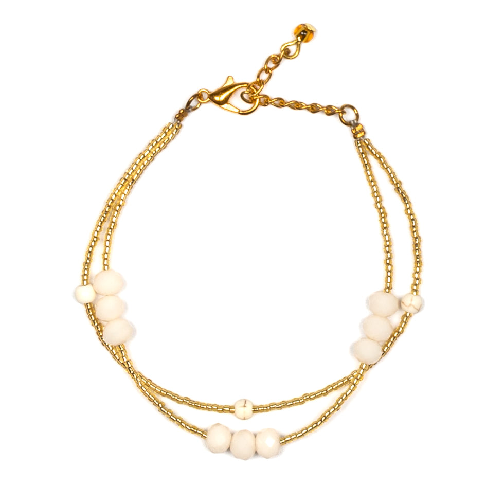 Double Strand Crystal Bead Bracelet with Elegant Design - Shopthatapp.ca