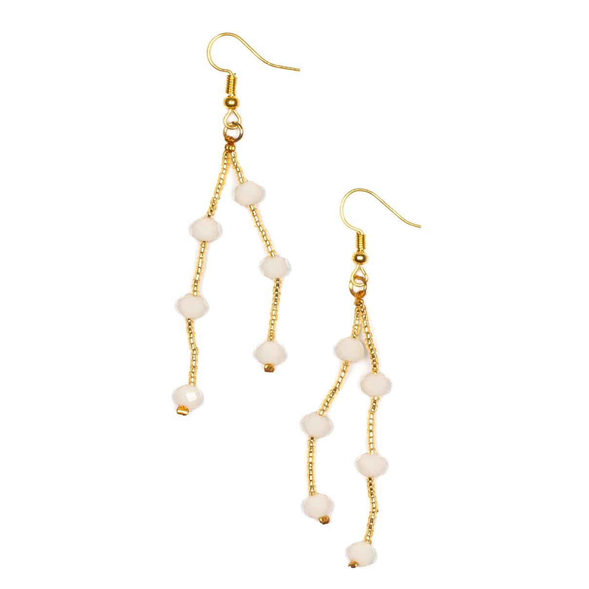 Double Drop Crystal Bead Earrings for Elegant Style - Shopthatapp.ca