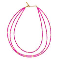 Triple Strand Seed Bead Necklace With Gold Accents - Shopthatapp.ca