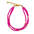 Triple Strand Seed Bead Bracelet With Gold Accents - Shopthatapp.ca