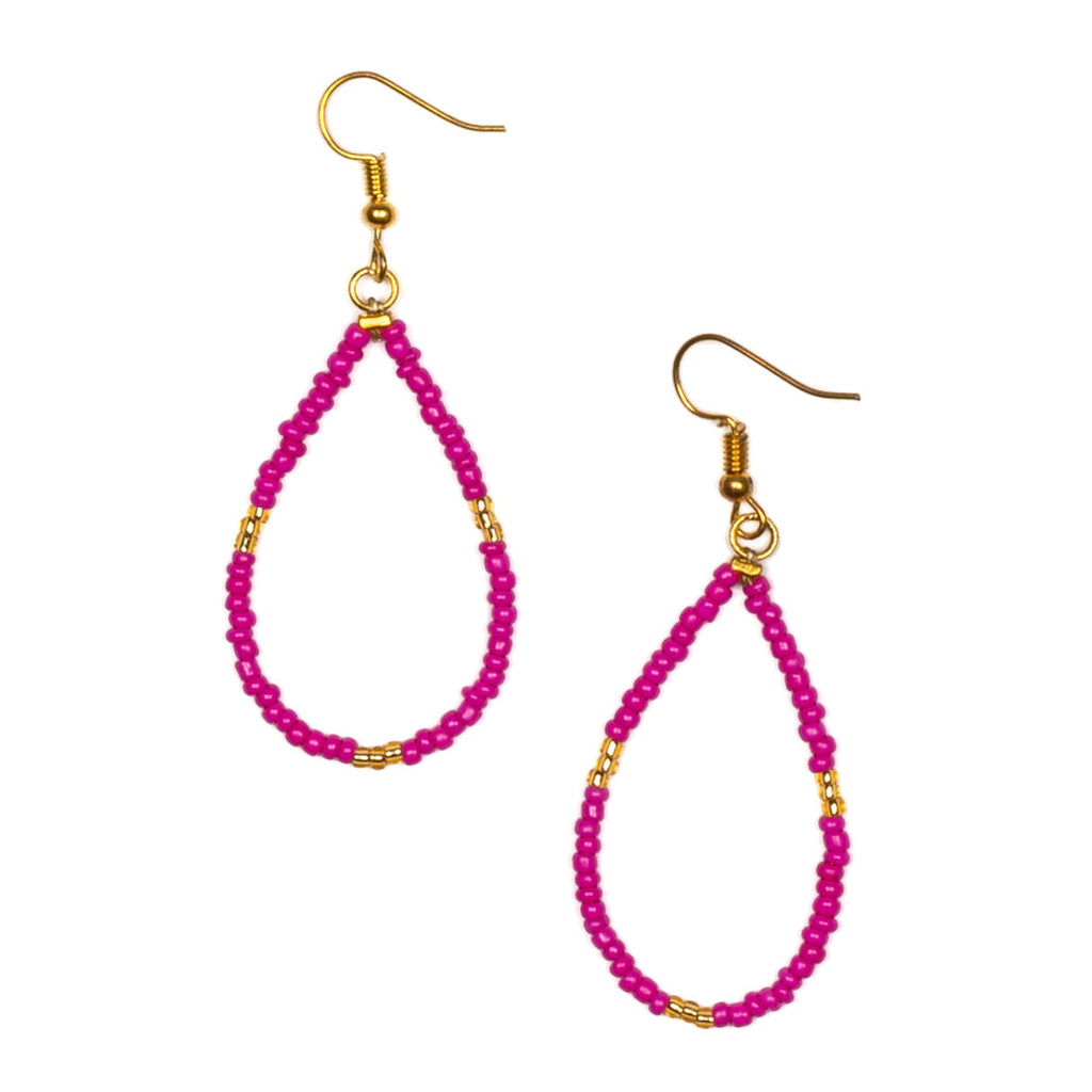Tear Drop Seed Bead Earrings with Gold Accents for a Chic Look - Shopthatapp.ca