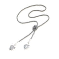 Long Beaded Necklace With Hearts - Grey - Shopthatapp.ca