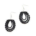 Triple Strand Crystal Bead Earrings for Elegant Style - Shopthatapp.ca