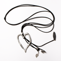 Long Open Heart Pendant On Suede With Charms - Shopthatapp.ca