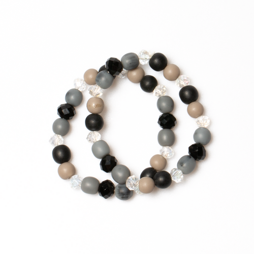 Beaded Elastic Bracelet Set - Stylish Set of 2 - Shopthatapp.ca