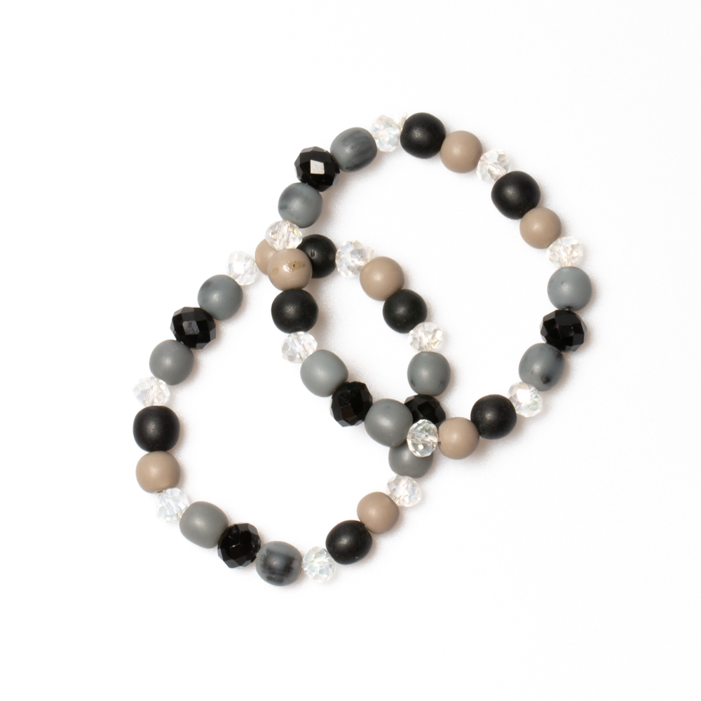 Beaded Elastic Bracelet Set - Stylish Set of 2 - Shopthatapp.ca