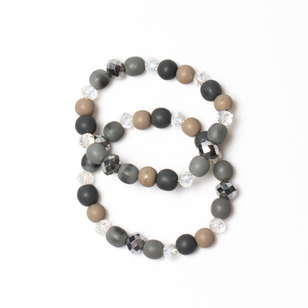Beaded Elastic Bracelet Set - Stylish Set of 2 - Shopthatapp.ca