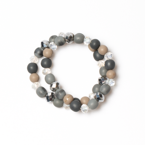 Beaded Elastic Bracelet Set - Stylish Set of 2 - Shopthatapp.ca
