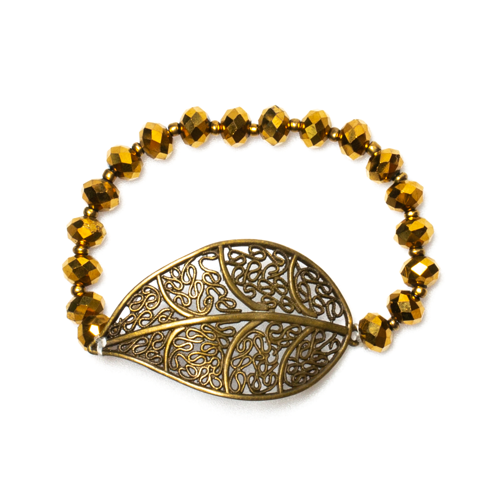 Leaf Crystal Bracelet - Elegant Jewelry for Nature Lovers - Shopthatapp.ca