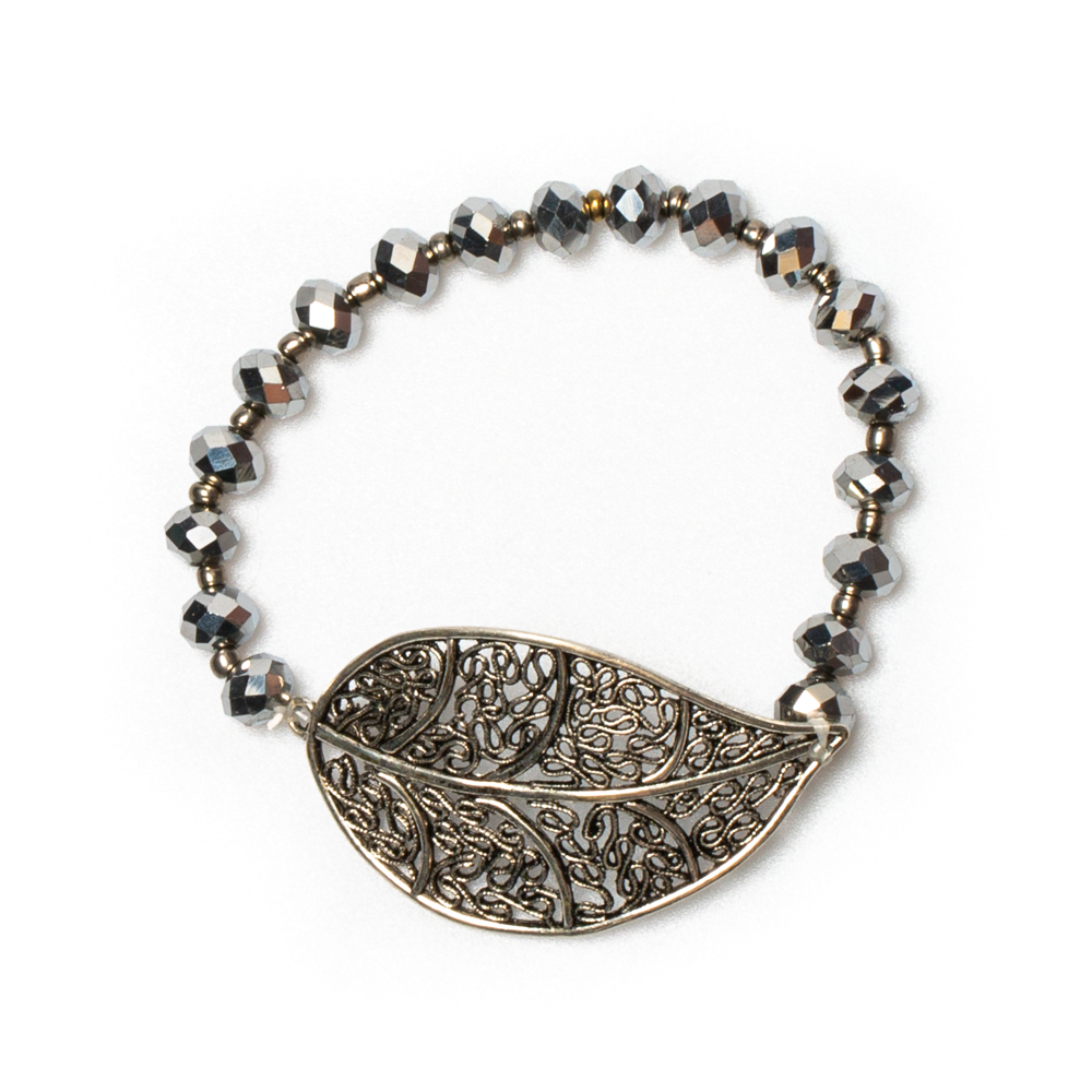 Leaf Crystal Bracelet - Elegant Jewelry for Nature Lovers - Shopthatapp.ca