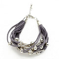 Silver Tube Ball Bracelet on Suede - Elegant Silver Jewelry - Shopthatapp.ca