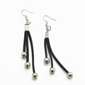Suede Earrings with Silver Balls for Trendy Style - Shopthatapp.ca