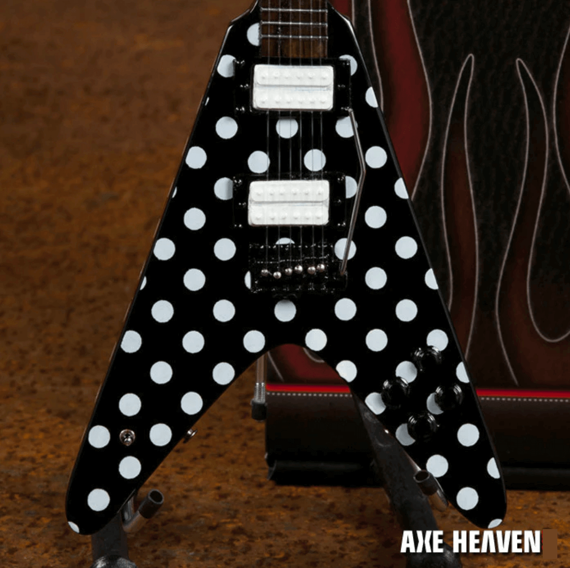 Randy Rhoads "Harpoon" Polka Dot V Miniature Guitar Replica - Www.Shopthatapp.ca
