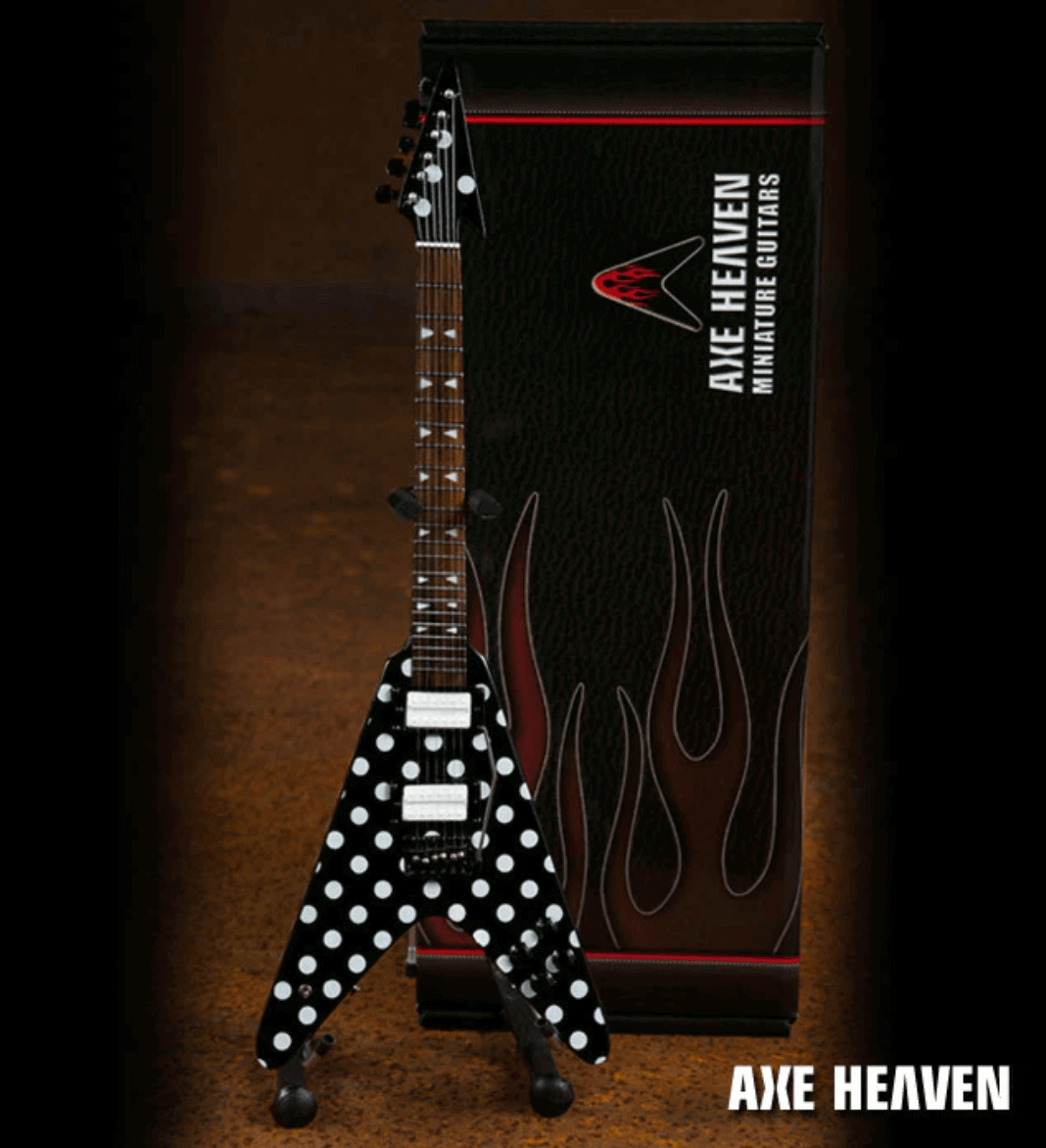 Randy Rhoads "Harpoon" Polka Dot V Miniature Guitar Replica - Www.Shopthatapp.ca