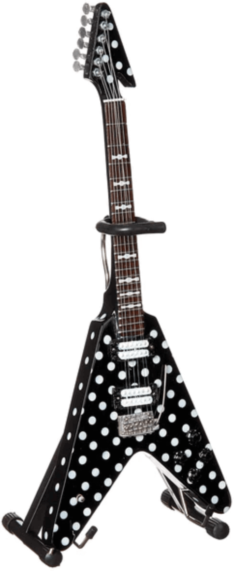Randy Rhoads "Harpoon" Polka Dot V Miniature Guitar Replica - Www.Shopthatapp.ca