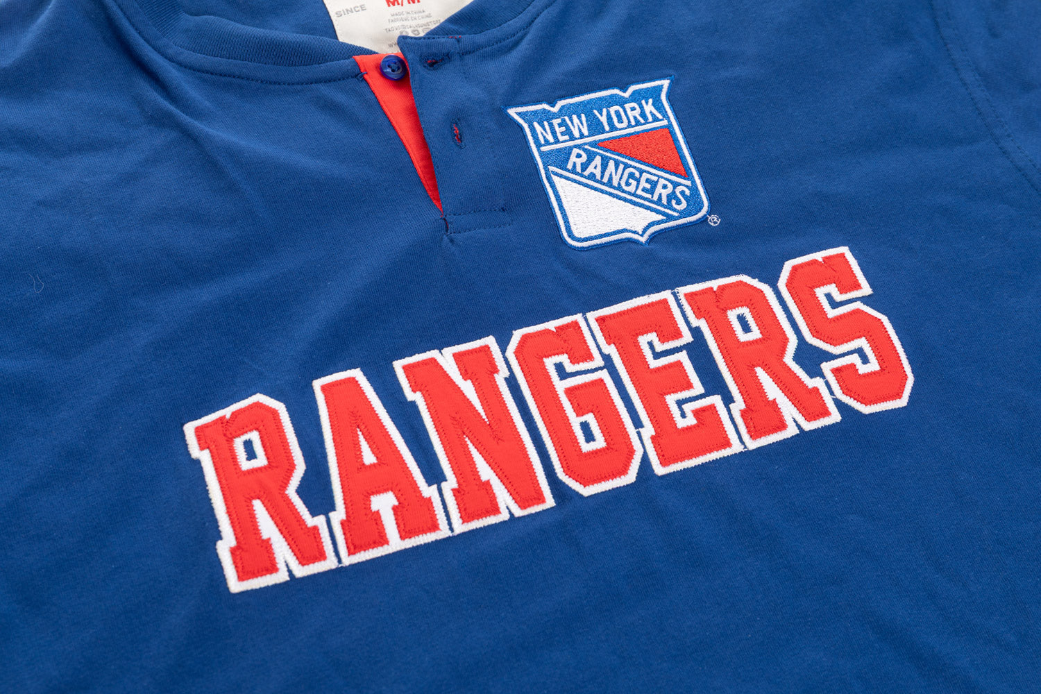 New York Rangers Long Sleeve Henley - Shopthatapp.ca