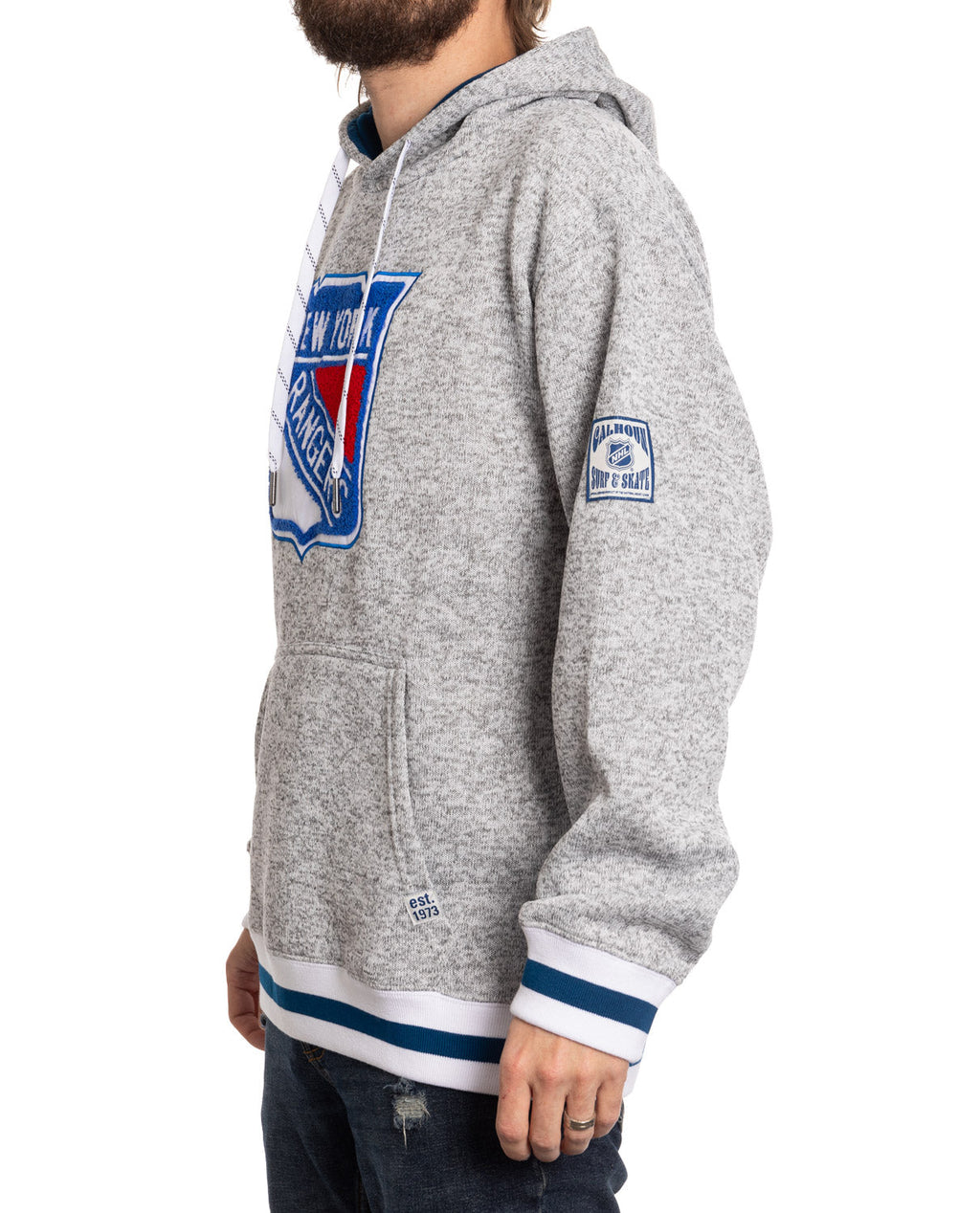 New York Rangers "Muskoka Style" Premium Chenille Woven Logo Hoodie - Shopthatapp.ca
