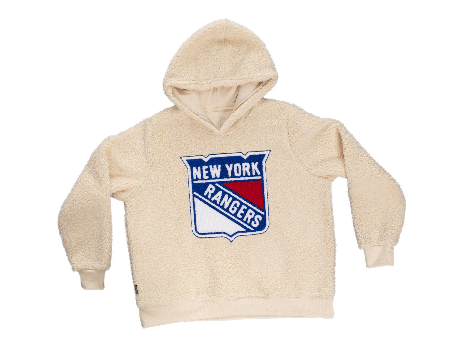 New York Rangers Ladies Sherpa Hoodie with Premium Chenille Logo - Shopthatapp.ca