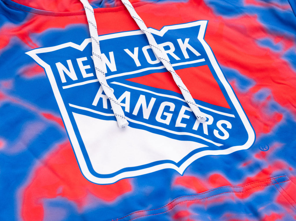 New York Rangers NHL Tie Dye Sublimation Pullover Hoodie - Shopthatapp.ca