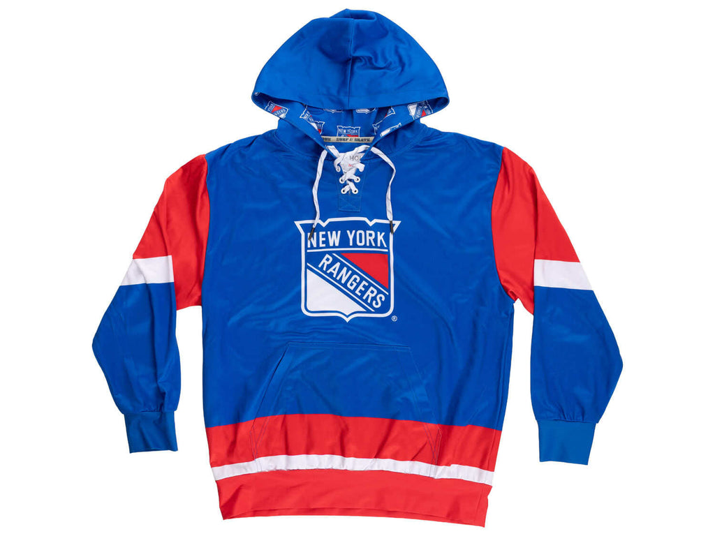 New York Rangers Hockey Lace Hoodie - Shopthatapp.ca