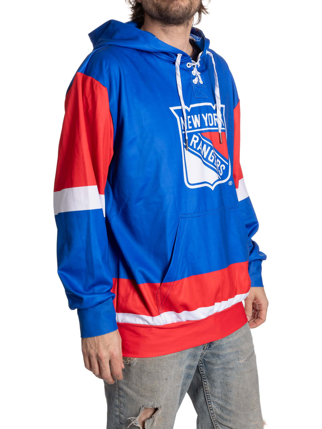 New York Rangers Hockey Lace Hoodie - Shopthatapp.ca