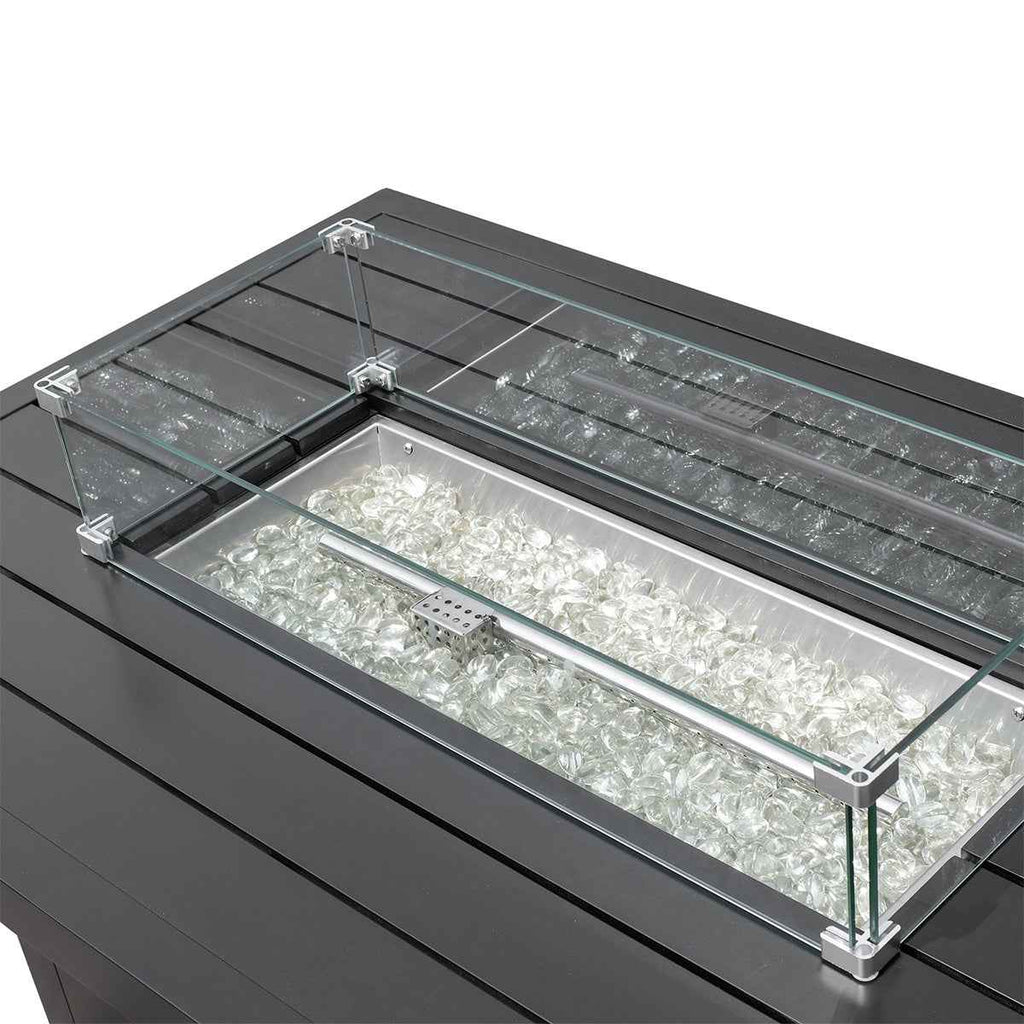 Aluminum Propane 48" Rectangle Outdoor Fire Pit Table