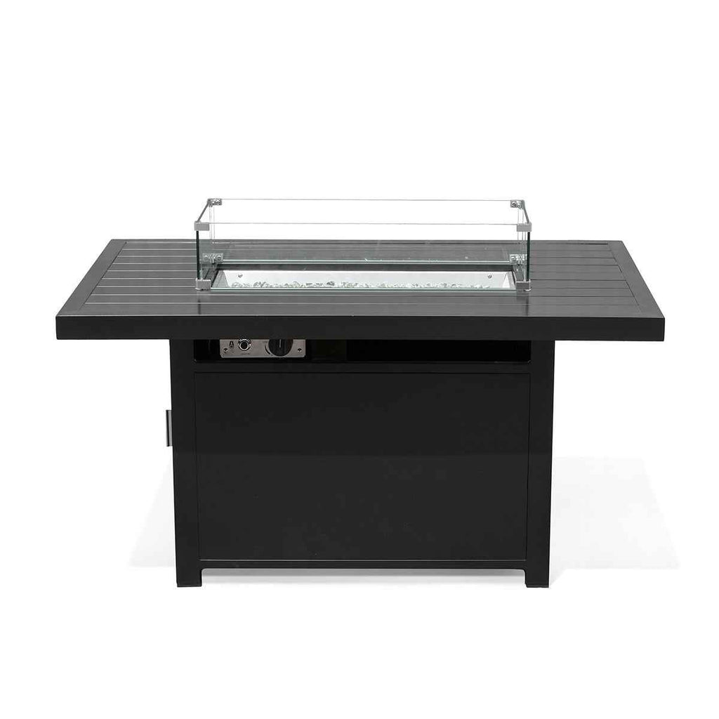 Aluminum Propane 48" Rectangle Outdoor Fire Pit Table