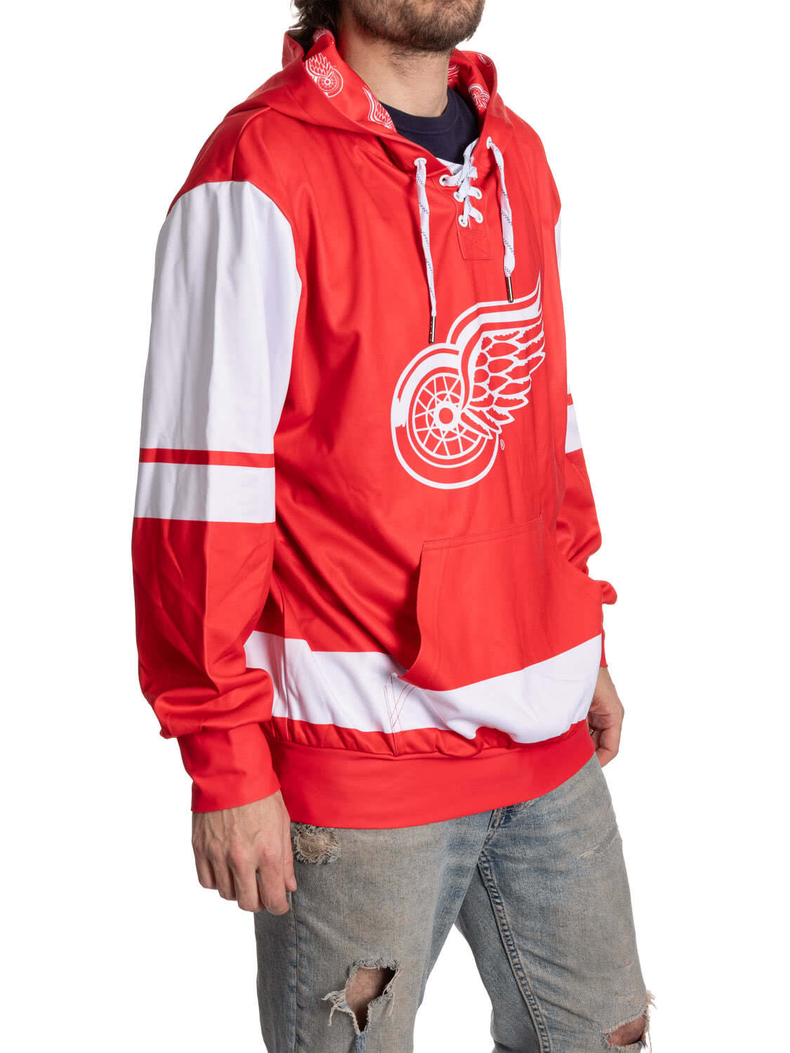 Detroit Red Wings Hockey Lace Hoodie - Shopthatapp.ca